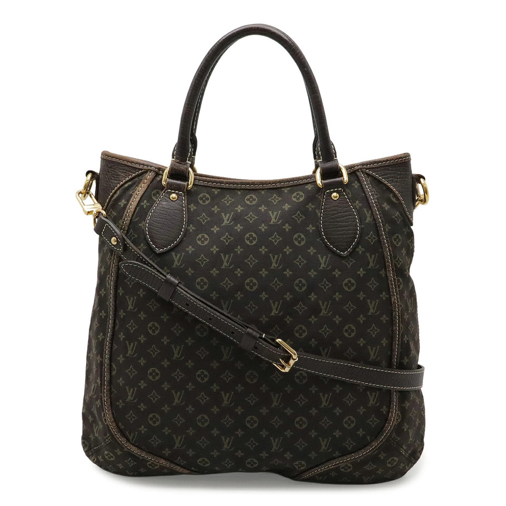 LOUIS VUITTON Monogram Lin Besace Un Jour Tote Bag Shoulder Canvas Ebene Brown
